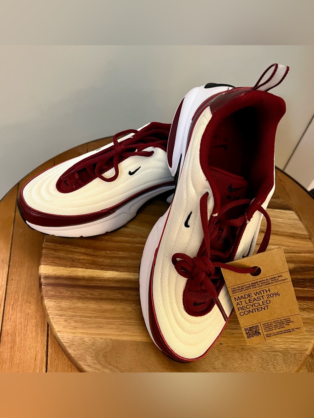 Nike Air Portal SE White and Maroon Sneakers Women’s size 7.5